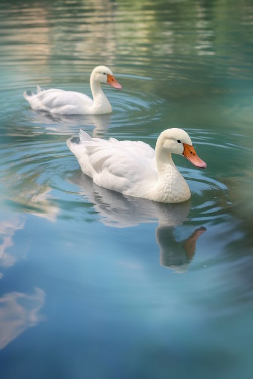 清澈的池塘散養(yǎng)鴨子家禽動(dòng)物攝影圖 攝影